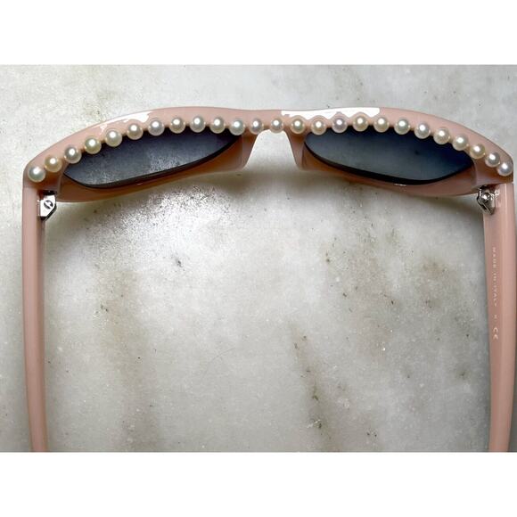 Chanel PINK SHELL FLESH Color 6040H 714/S7 Sunglasses Peek A Boo Pearls CAT EYE - Picture 10 of 16